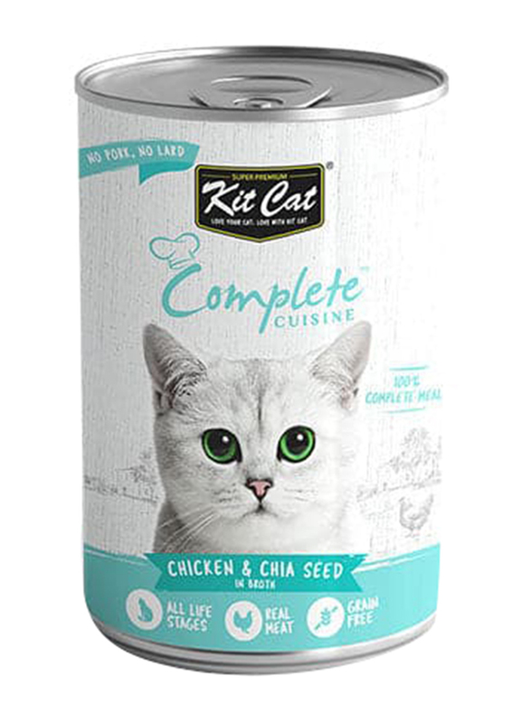 Kit Cat Complete Cuisine Chicken and Chia Seed In Broth Cat Wet Food, 150g