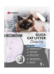 Flamingo Silica Fine Clumping Regular Cat Litter, 5 Liters, Grey