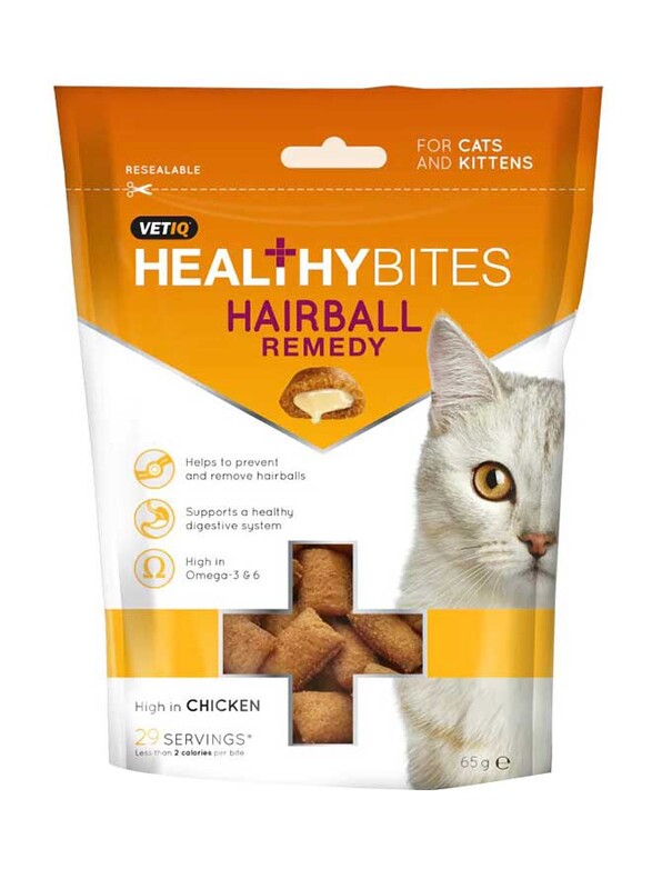 Vetiq Healthy Bites Hairball Remedy Treats Cat Dry Food, 65g