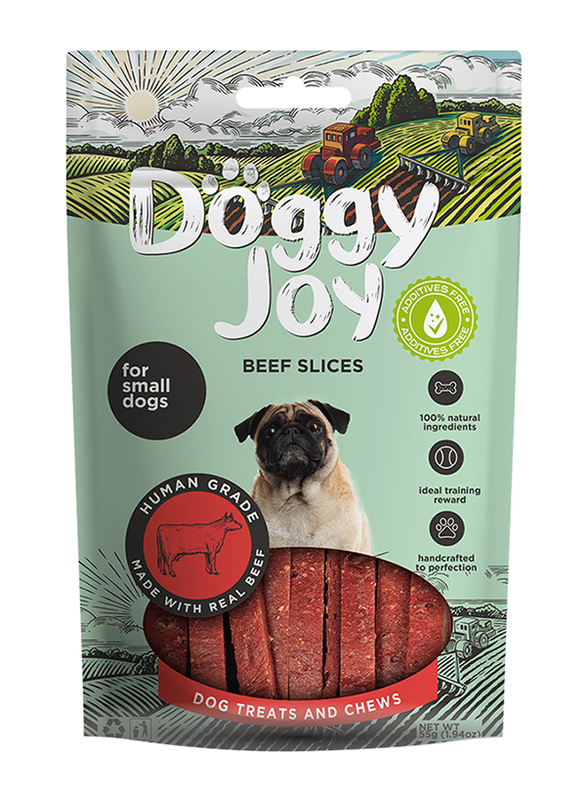 Doggy Joy Beef Slices Treats Dog Dry Food, 55g