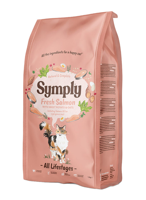 Symply All Life Stages Salmon Cat Dry Food, 1.5 Kg