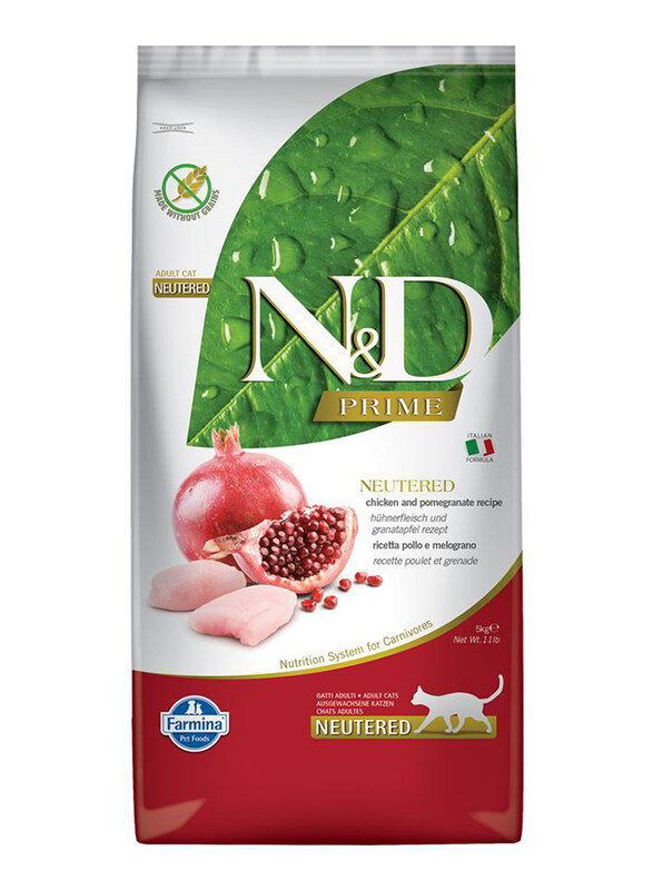 

Farmina N and D Pomegranate and Chicken Adult Cat Dry Food Neutered, 5 Kg