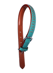 Lucchese Leather Dog Collar, Small, Blue
