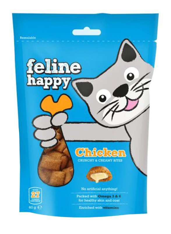 Feline Happy Chicken Happy Treats Cat Dry Food, 60g