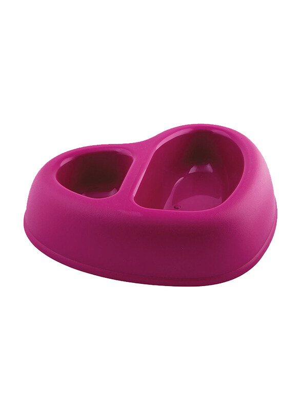 

Georplast Thats Amore Double Plastic Pet Dog Cat Food Bowl, Pink
