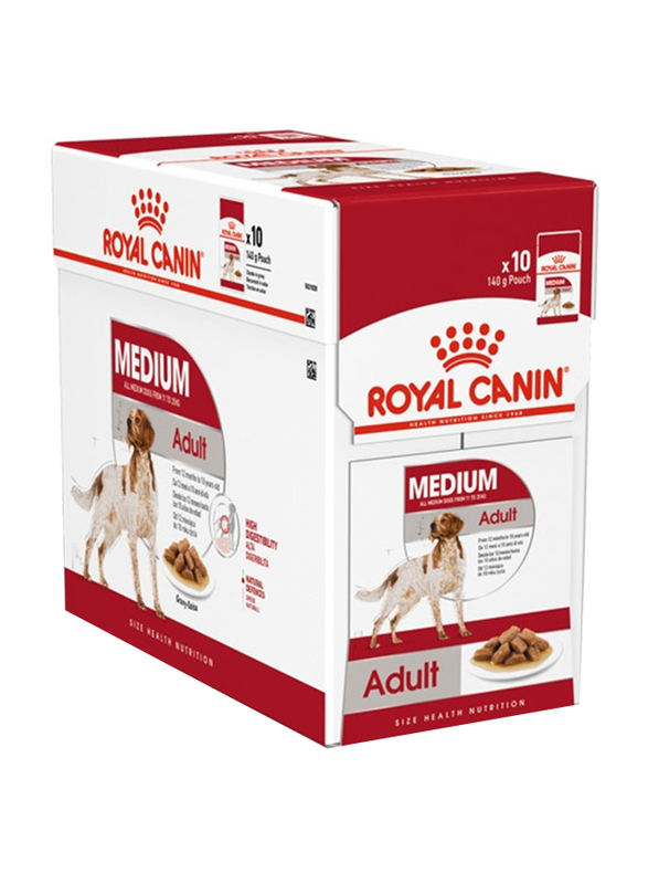 Royal Canin Size Health Nutrition Medium Adult Wet Dog Food, 10 x 140g