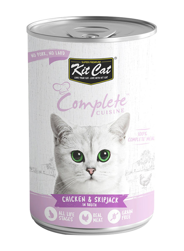 Kit Cat Complete Cuisine Chicken and Skipjack In Broth Cat Wet Food, 150g