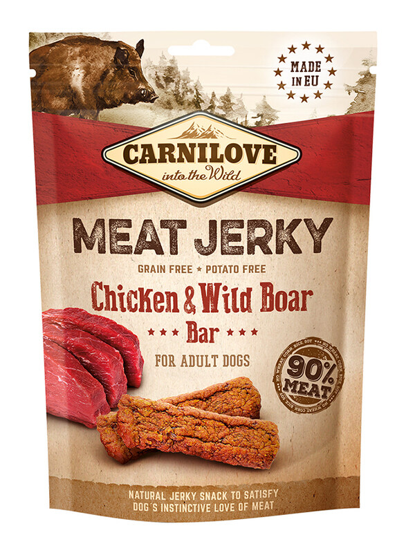 

Carnilove Jerky Snack Chicken And Wild Boar Bar Dry Food for Adult Dog, 100g