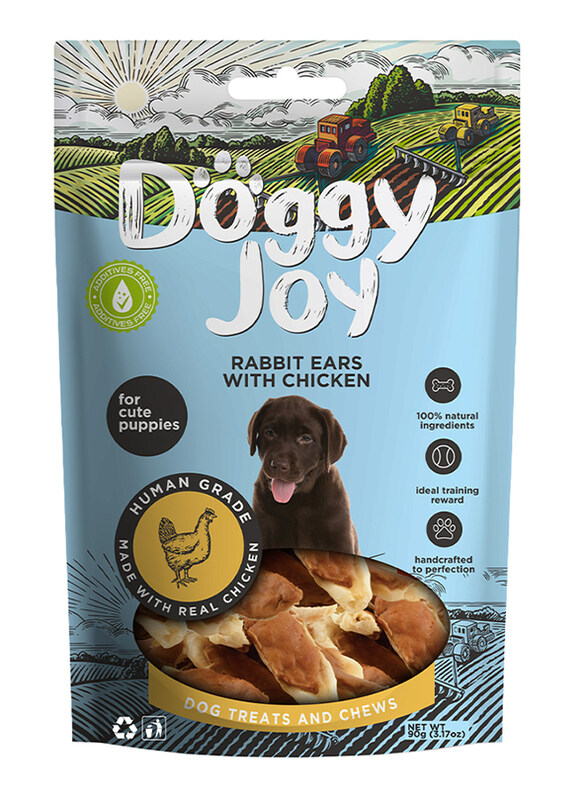

Doggy Joy Rabbit Ears with Chicken Treats Puppy Dry Food, 90g