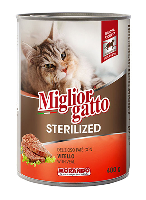 Miglior Gatto Sterilized Veal Wet Cat Food, 400g
