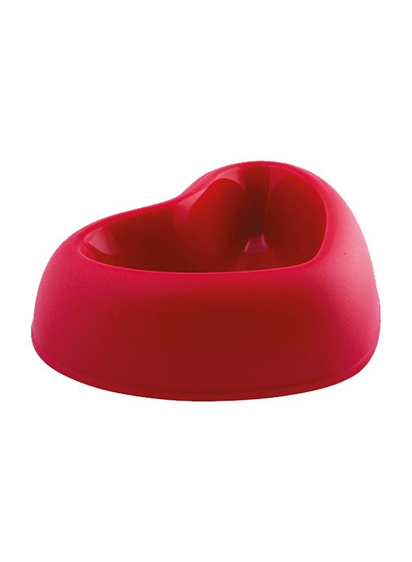 Georplast Thats Amore Plastic Pet Bowl, Medium, Red