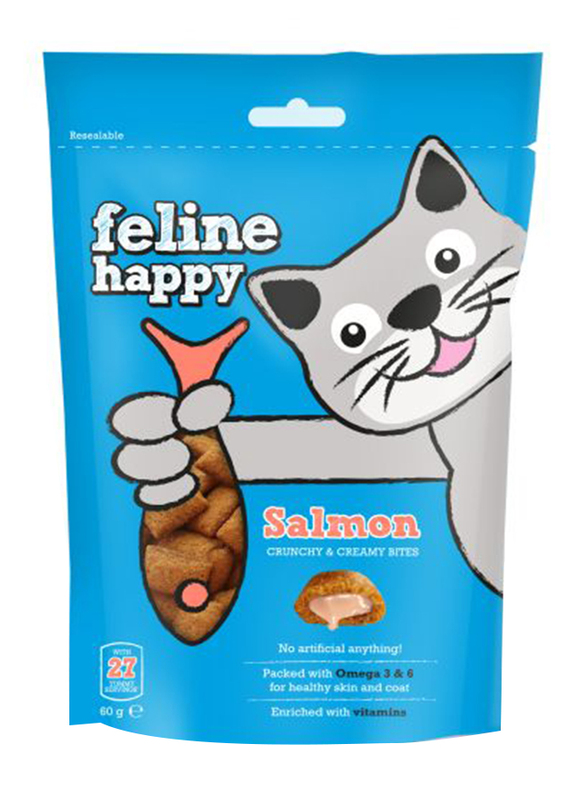 Feline Happy Salmon Happy Treats Cat Dry Food, 60g