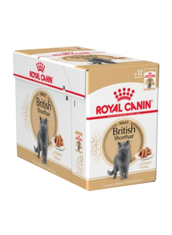 Royal Canin Feline Breed Nutrition British Shorthair Cat Wet Food, 12 x 85g