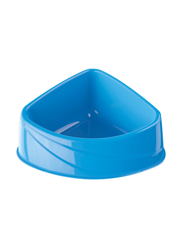 

Georplast Corner Small Plastic Dog Cat Water Bowl, Blue