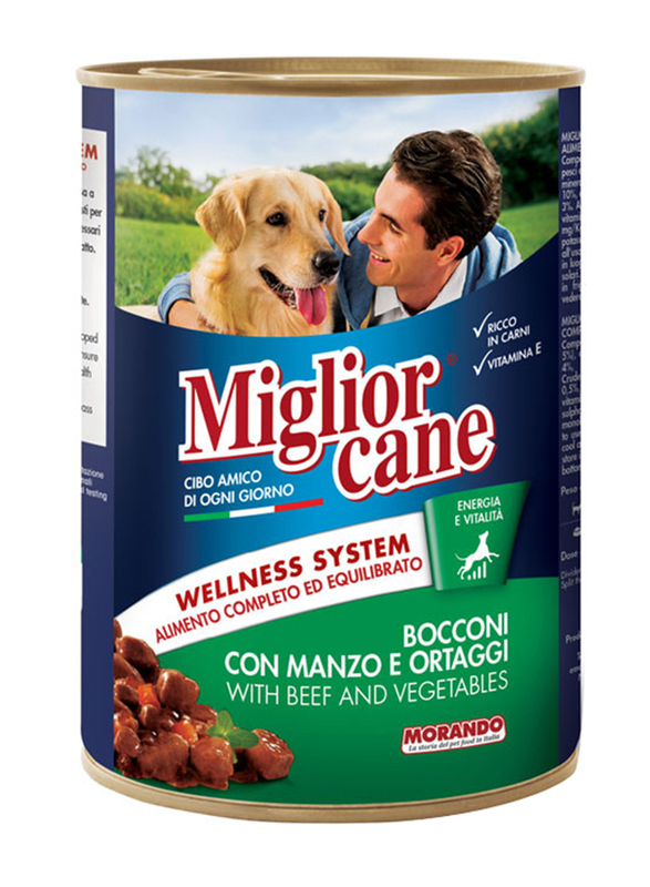 Miglior Cane Chunks With Beef And Vegetable Wet Dog Food, 405g