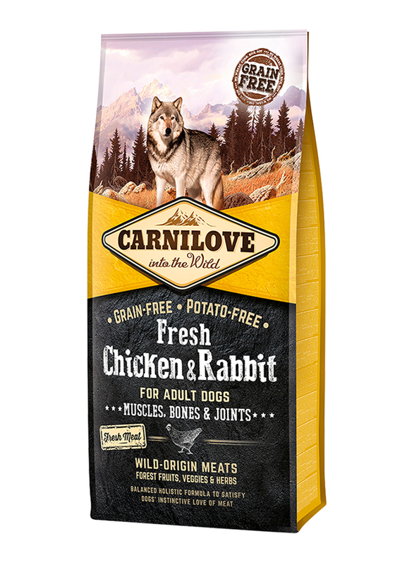 Carnilove Fresh Chicken and Rabbit Adult Dry Dog Food, 1.5 Kg