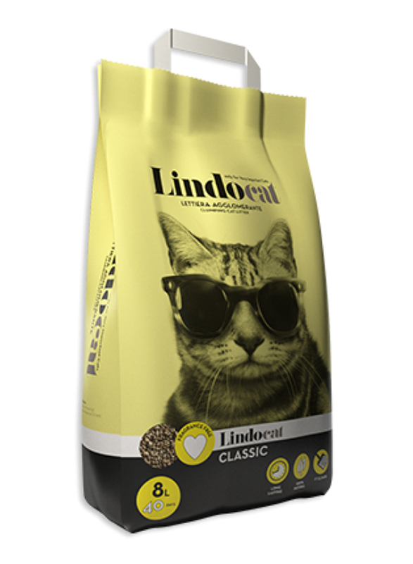 Lindocat Natural Bentonite Classic Fragrance Free Cat Litter, 8 Liter, Green