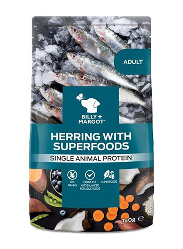 Billy & Margot Adult Herring with Superfoods Pouch Dog Wet Food, 140g