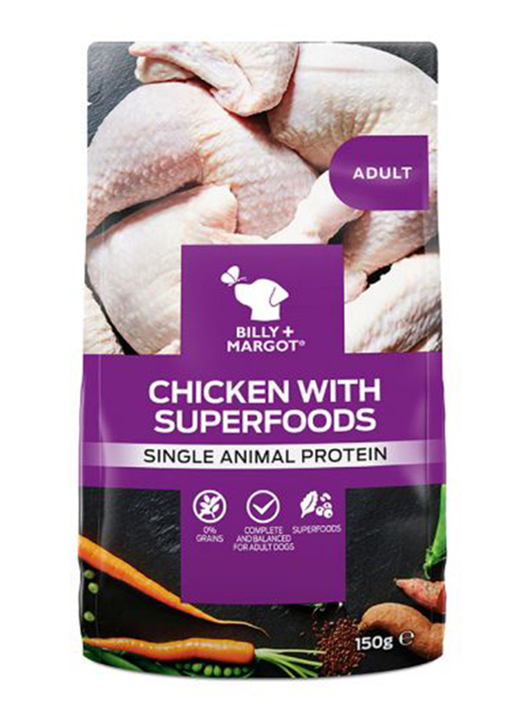 Billy & Margot Adult Chicken with Superfoods Pouch Dog Wet Food, 150g
