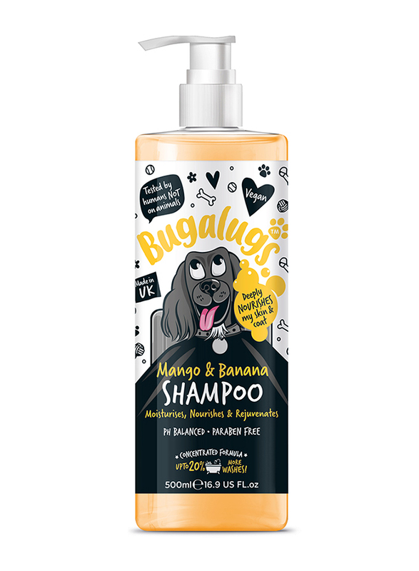 Bugalugs Mango & Banana Dog Shampoo, 500ml, Black