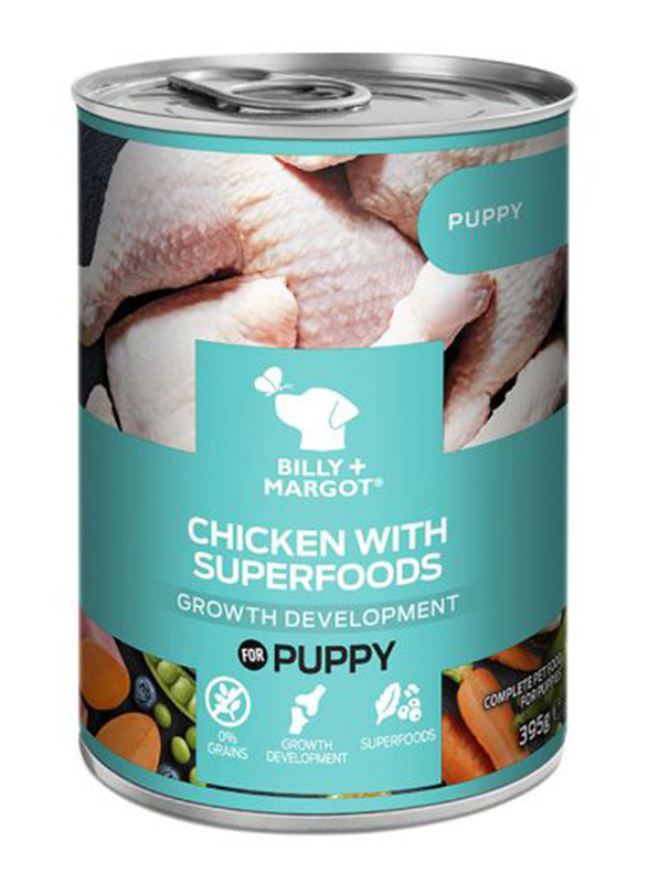 Billy & Margot Puppy Chicken with Superfoods Dog Wet Food, 395g