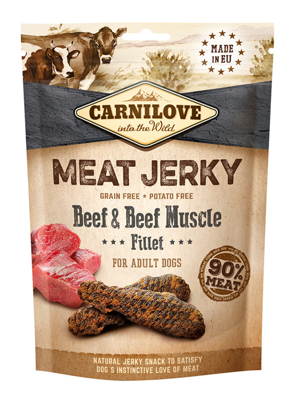 

Carnilove Jerky Snack Beef And Beef Muscle Fillet Dry Food for Adult Dog, 100g