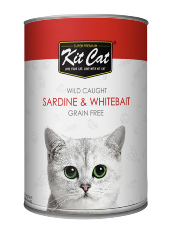 Kit Cat Wild Caught Sardine and White Bait Cat Wet Food, 400g