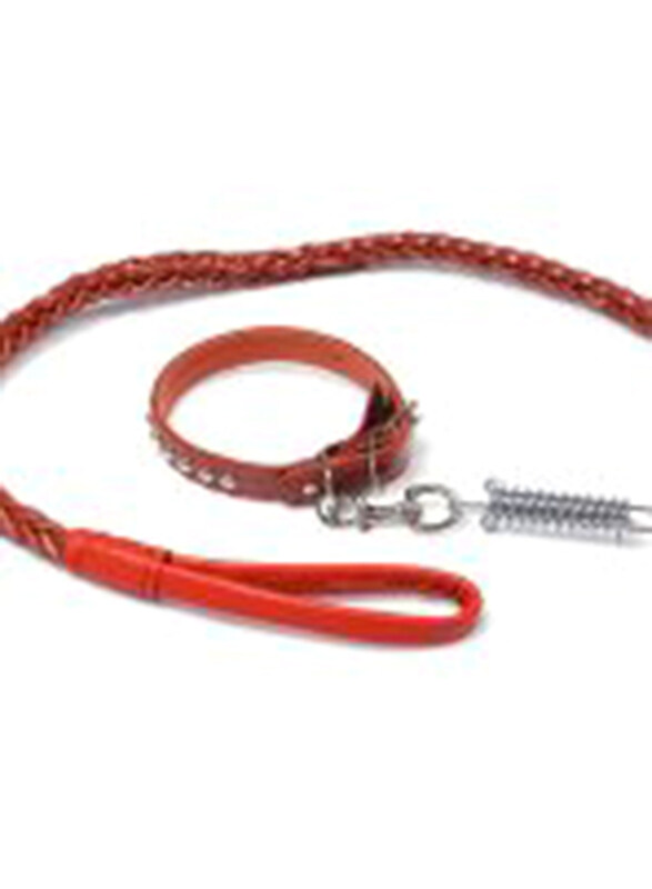 

Luciano Leather Dog Collar And Leash Set, Large, Brown