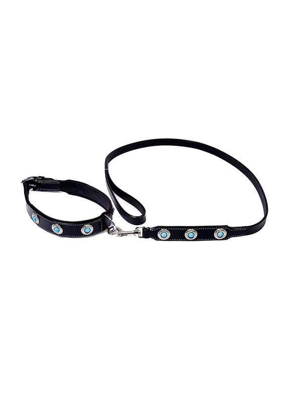 Gambino Collar Dog Leash Set, Large, Black