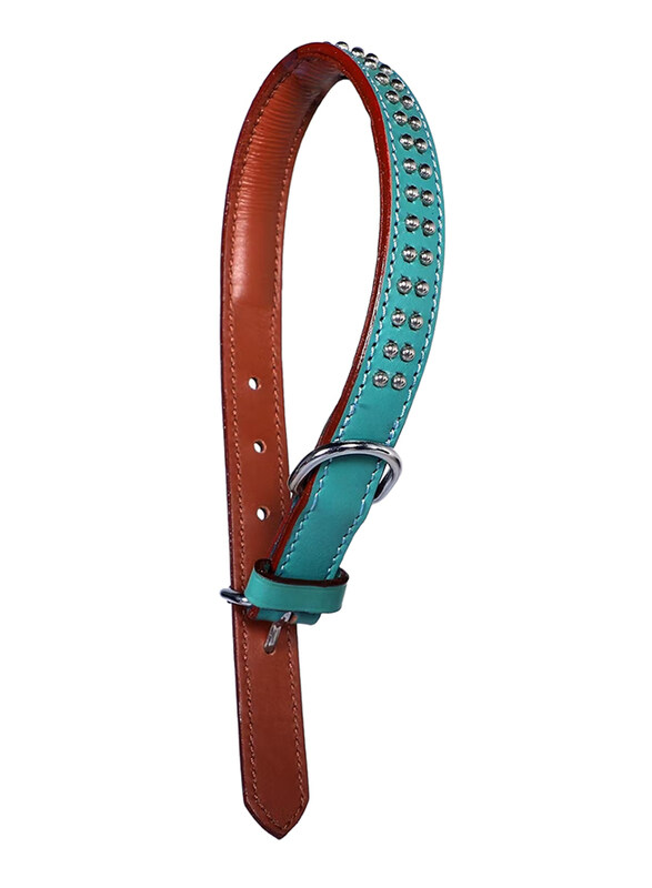 

Lucchese Leather Dog Collar, Extra Small, Blue