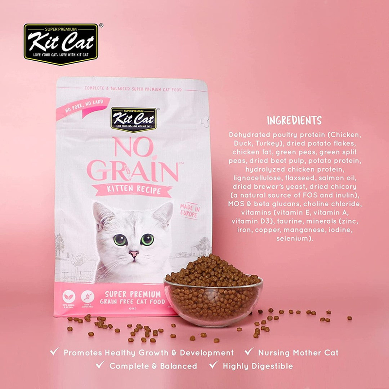 Kit Cat No Grain Kitten Recipe Cat Dry Food, 10 Kg