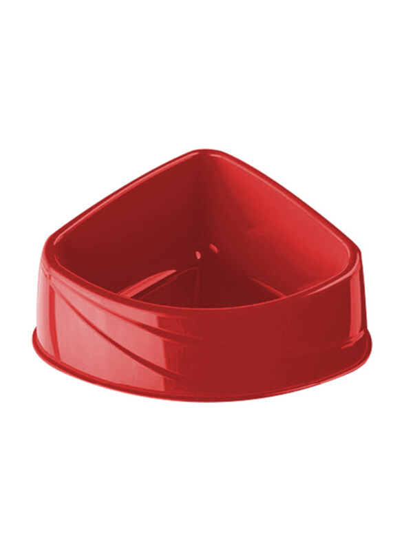 

Georplast Corner Small Plastic Dog Cat Water Bowl, Red