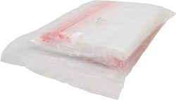 100 Pieces Polypropylene Zipper Bag - Clear/Red, 6 x 9 in