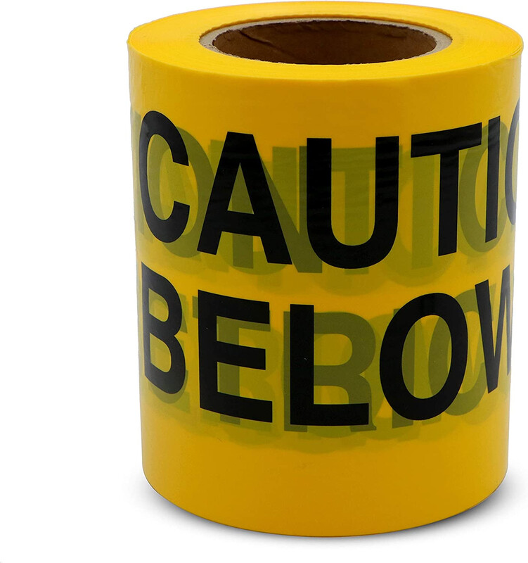 PVC Caution Tape - Electric Cable Below - Yellow, 150 mm x 200 m