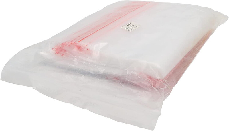 100 Pieces Polypropylene Zipper Bag - Clear/Red, 5 x 7 in