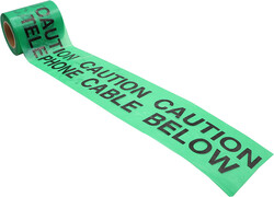 Caution Telephone Cable Below Tape - Green, 15 cm x 200 m