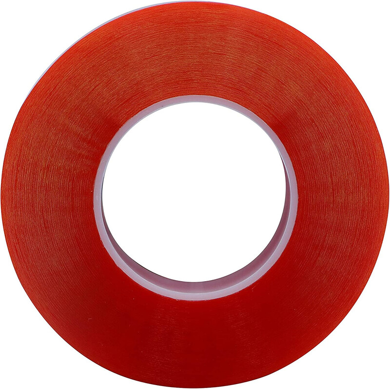 Double-Sided Acrylic Tape - Red, 12 mm x 50 m