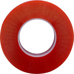 Double-Sided Acrylic Tape - Red, 12 mm x 50 m