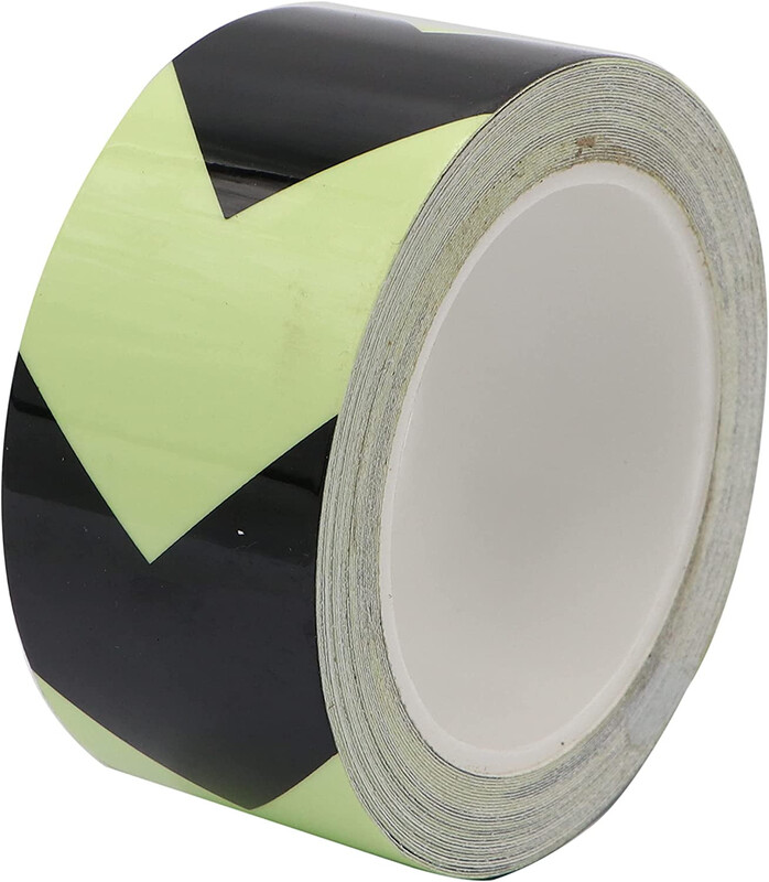 Reflective Fluorescent Tape - Green/Black , 48 mm x 5 m