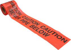 Caution Sewer Pipe Below Tape - Red, 15 cm x 200 m
