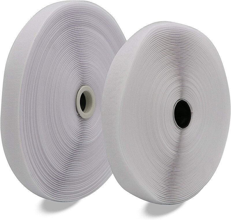 Velcro Tape Without Adhesive - White, 1 in x 20 m