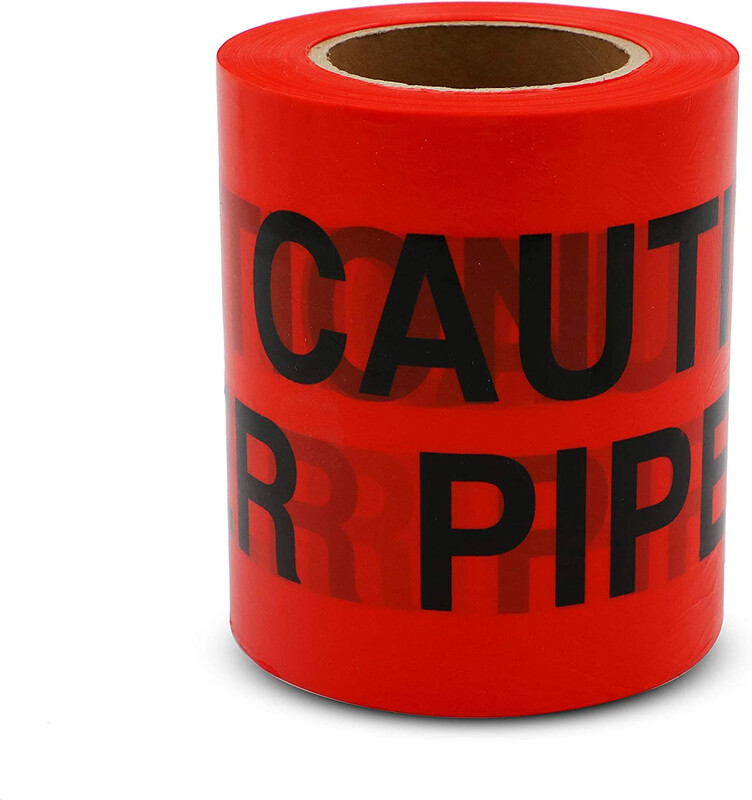 PVC Caution Tape - Sewer Pipe Below - Red, 150 mm x 200 m