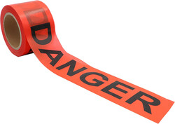 Danger Tape - Red, 75 mm x 100 m