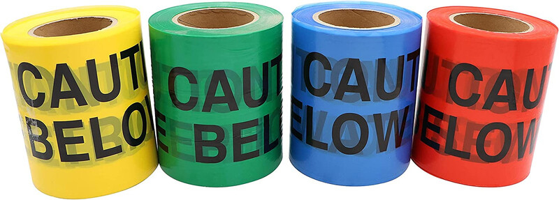 Caution Water Pipe Below Tape - Blue, 15 cm x 200 m