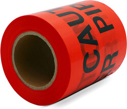 PVC Caution Tape - Sewer Pipe Below - Red, 150 mm x 200 m