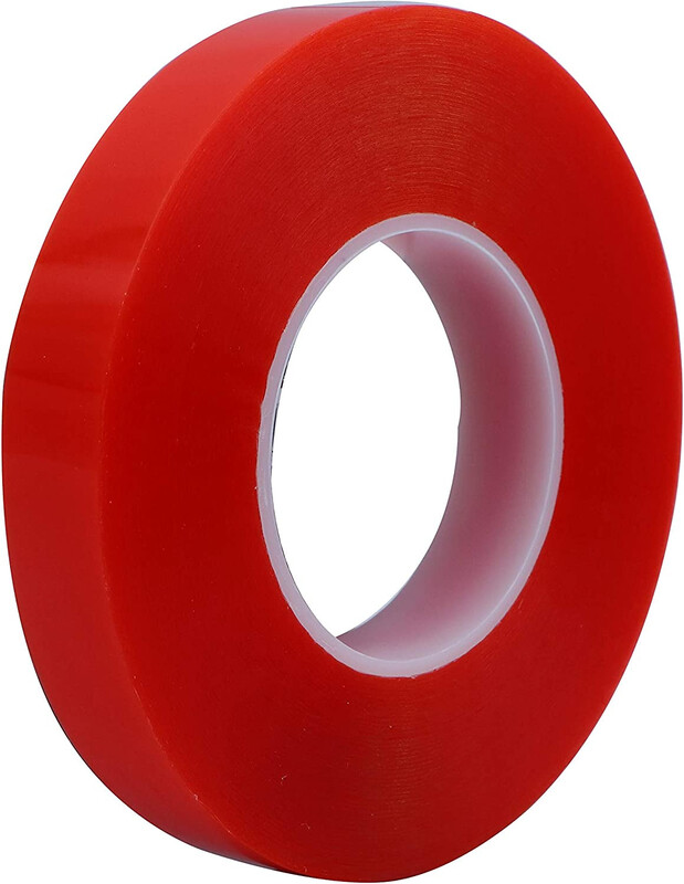 Double-Sided Acrylic Tape - Red, 6 mm x 50 m