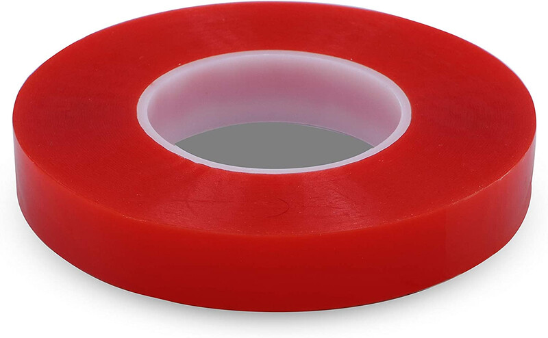 Double-Sided Acrylic Tape - Red, 12 mm x 50 m