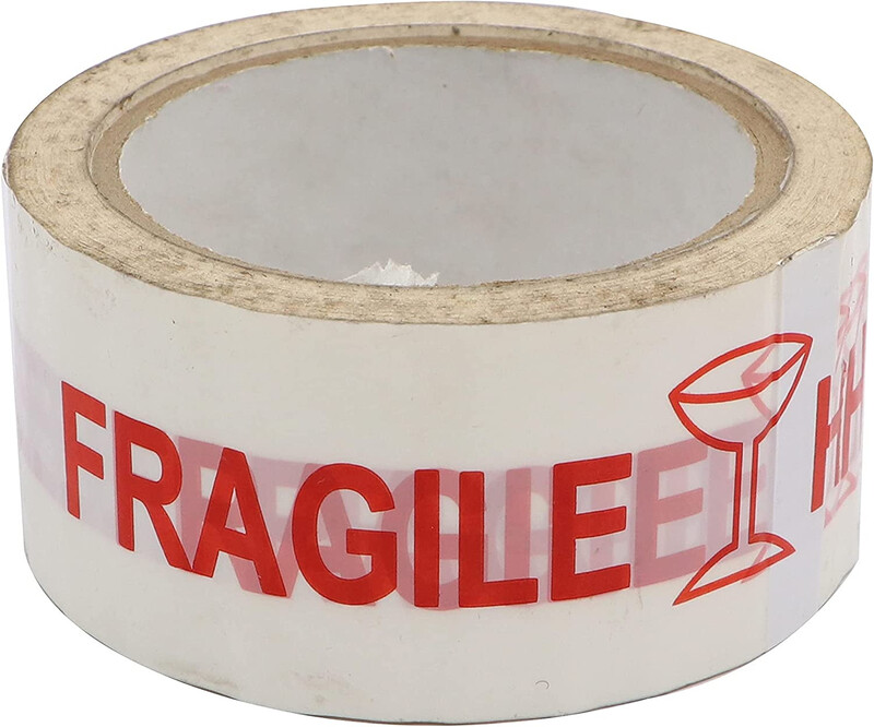 Fragile Tape - White, 48 mm x 75 m