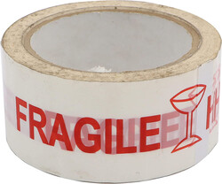 Fragile Tape - White, 48 mm x 75 m