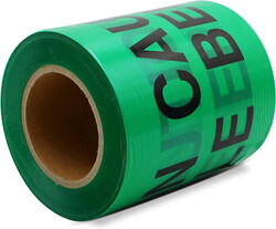 PVC Caution Tape - Telephone Cable Below - Green, 150 mm x 200 m